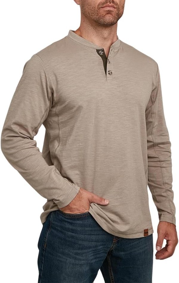 Venado Henley Long Sleeve Shirts for Men - Mens Henley with Flex Material